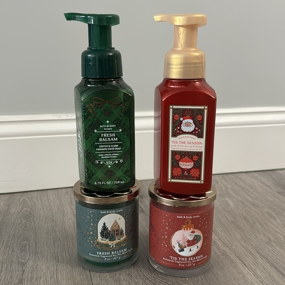 Fresh Balsam and Tis The Season Candle and Foaming Soap Set Bath & Body Works - Picture 1 of 9